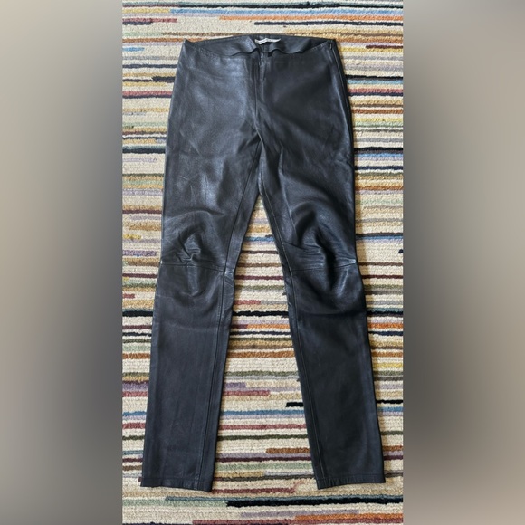 KOOKAI Black Lamb Leather Skinny Mid Rise Pants, Elegant, Size 38/10/30" Waist - Picture 2 of 8